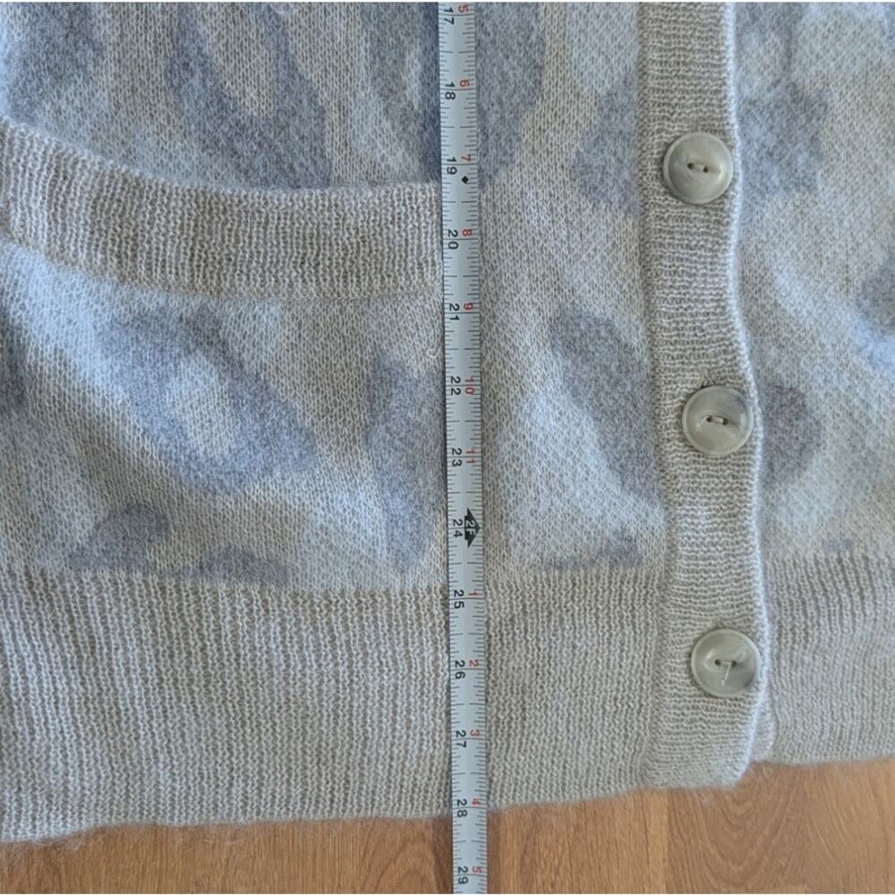 Rag & Bone Mohair Alpaca Animal Print Cardigan Womens M Beige/Gray Long Sleeve - Picture 8 of 8
